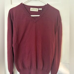 Orvis Men's Deep Red V-Neck Sweater